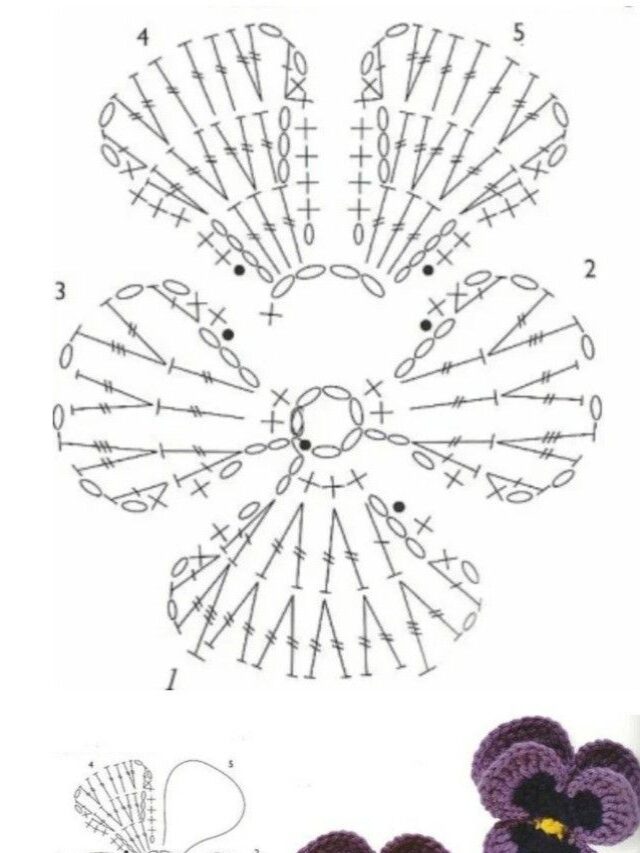 gráficos de flores de crochê simples