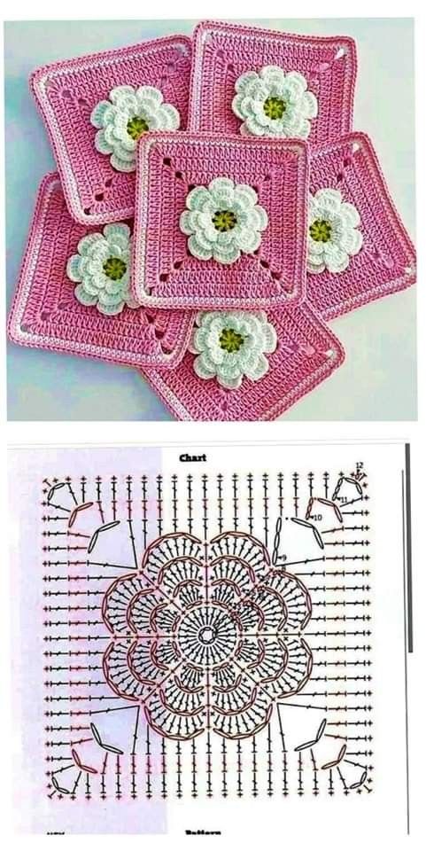 graficos de quadrados em croche